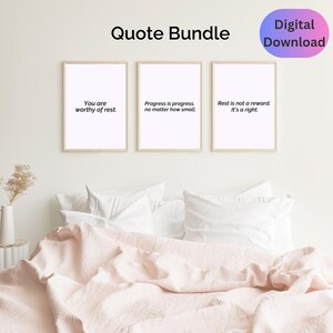 Paquete de frases sobre salud mental: 5 frases motivacionales imprimibles (descarga digital) en formato PDF tamaño carta (EE. UU.) y A4.