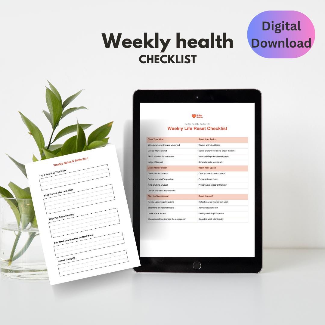 Weekly Reset Checklist Printable | Weekly Planning & Reflection - Etsy
