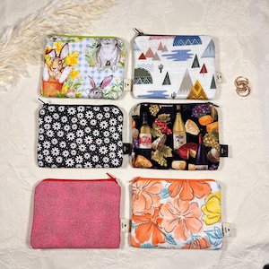 Mini billetera, monedero, monedero pequeño, tarjetero pequeño, neceser, estuche con cremallera, minimonedero, tarjetero de algodón, estuche con cremallera floral