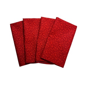 Red Cloth Napkins Set, Elegant 16x16 Cotton Dinner Napkins, Reusable Holiday Table Decor, Christmas Wedding Party Napkin, Paperless Napkin