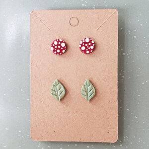 Mush & Leaf Ohrstecker - Polymer clay Ohrringe