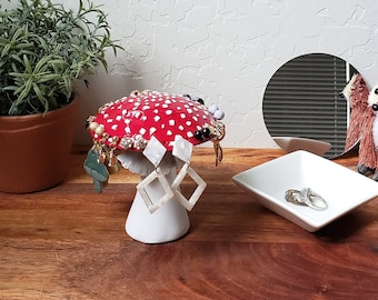 Pierced Mushroom Earring Holder/home decor