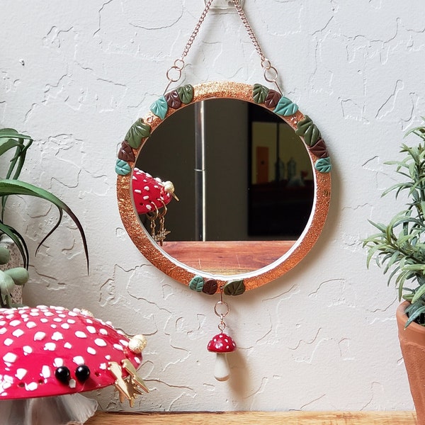 Gilded Mushroom Mirror, home décor