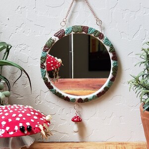 Leafy Mushroom Mirror, home décor