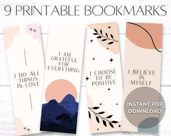 Marcadores de Afirmaciones Positivas: Set de Marcadores Imprimibles (Descarga Digital)
