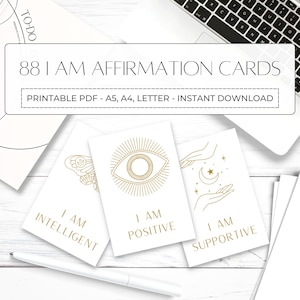 Cartes Mantras | Cartes d'affirmation imprimables | Ensemble de cartes de motivation | Cartes de pont d'affirmation | Encouragements quotidiens