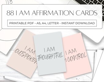 Minimalist Affirmation Cards | Printable Affirmation Cards | Motivational Cards Set | Affirmation Deck Cards | Daily Encouragement