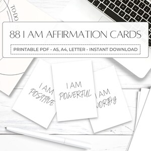 Cartes Mantras | Cartes d'affirmation imprimables | Ensemble de cartes de motivation | Cartes de pont d'affirmation | Encouragements quotidiens