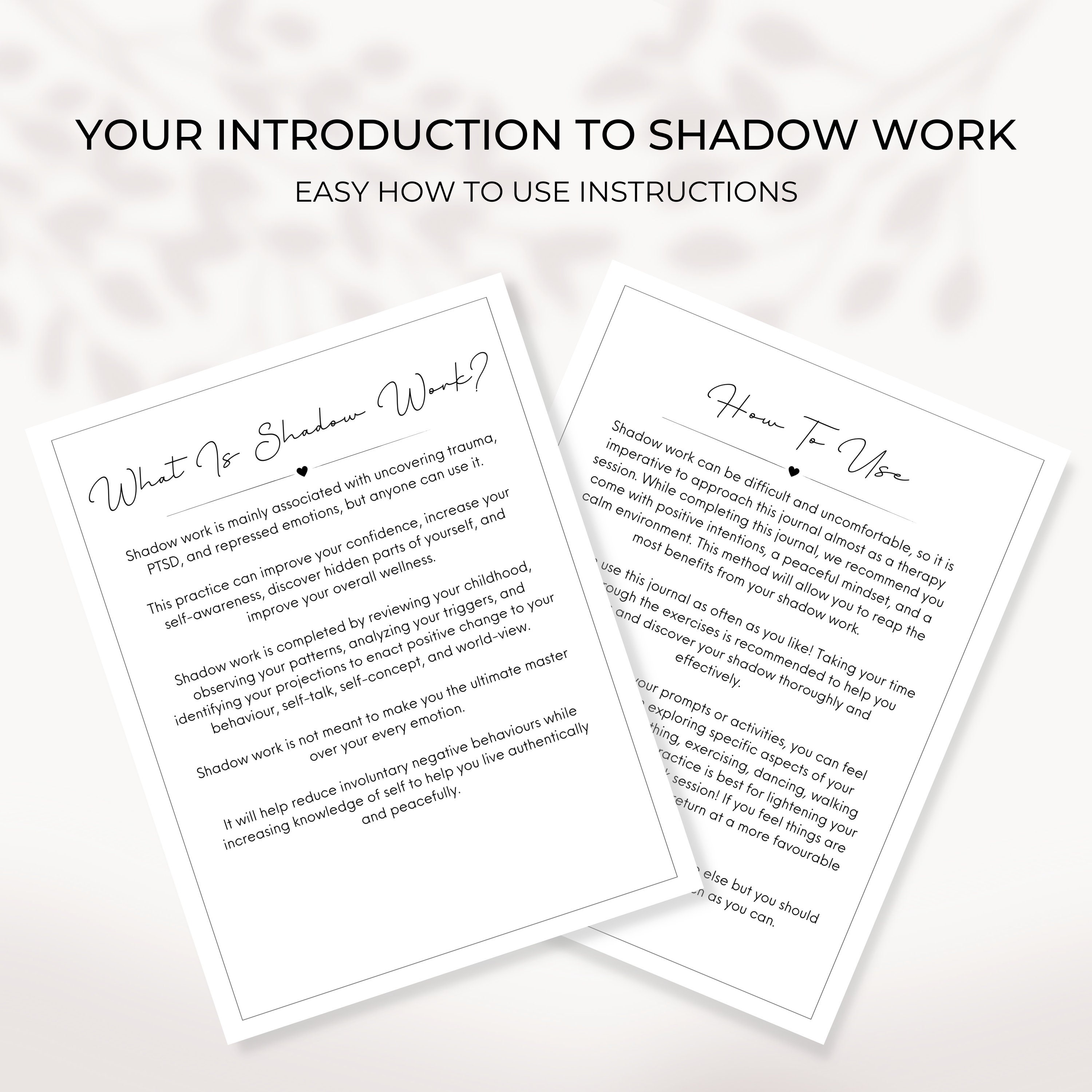 Shadow Work Book Journal With Prompts for Mental Health and Healing ...