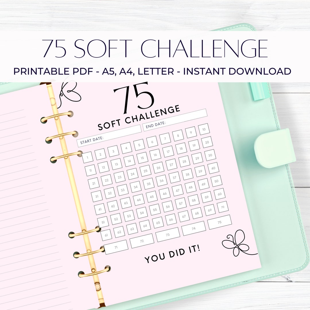 75 Soft Challenge With Progress Tracker - Etsy