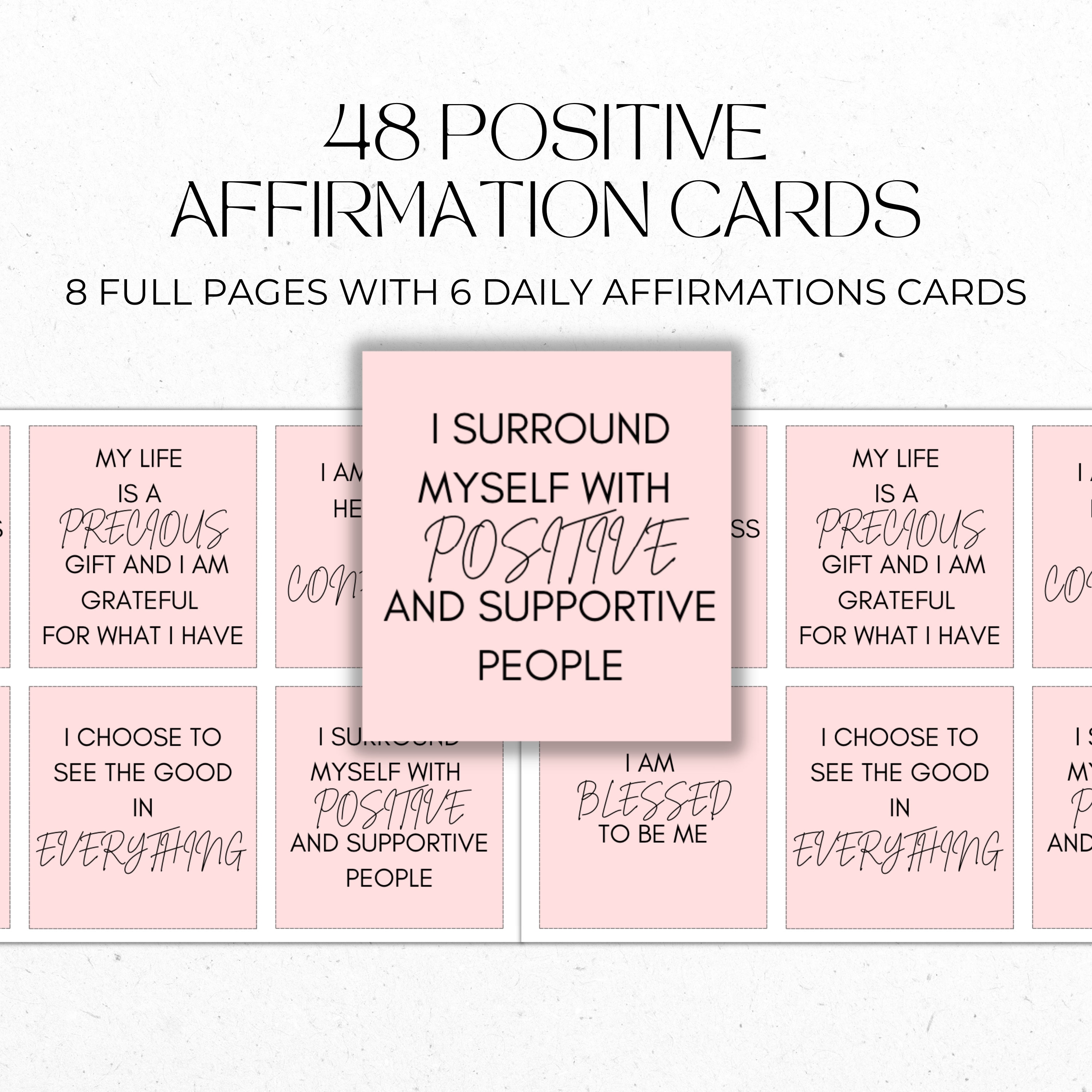 Cute Affirmation Cards Affirmation Deck Cards Printable - Etsy