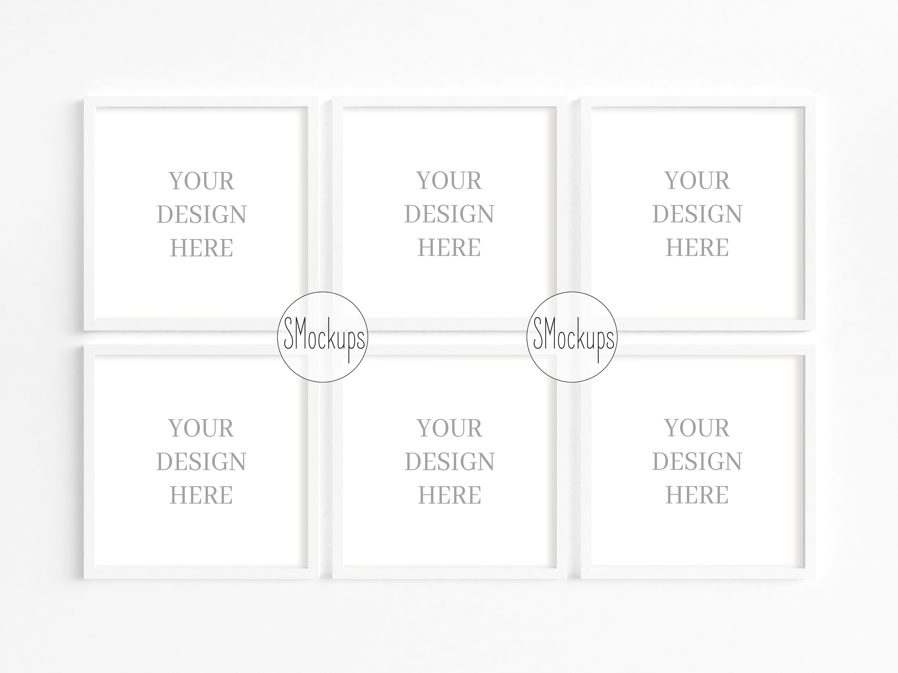 6 Square Frames Mockup, Poster Mockup, White Frame Mock Up, Mockup ...
