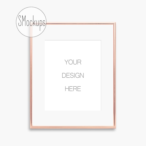 8x10 Rose Gold Frame Mockup, 16x20 Thin Gold Frame, Stock Photo, Styled Photography, Gold Metallic Frame Mock Up, Digital Frame, PSD,PNG,JPG