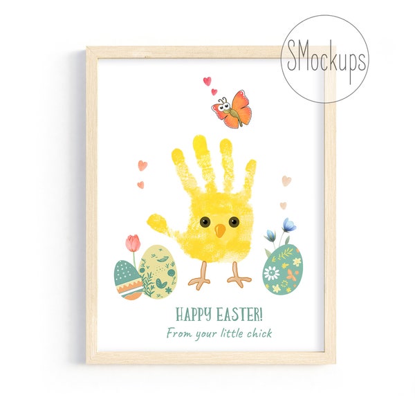 Ostern Handabdruck für Mama meine ersten Oster Geschenk Ideen Basteln für Vorschule ein Häschen liebt dich DIY Geschenk für Papa Oma oder Opa Baby Handabdruck