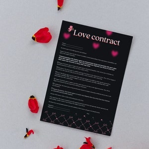 Printable Love Contract: Unique Relationship Gift (Digital Download)