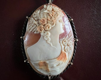 Historic 14K French Silk and Shell Cameo