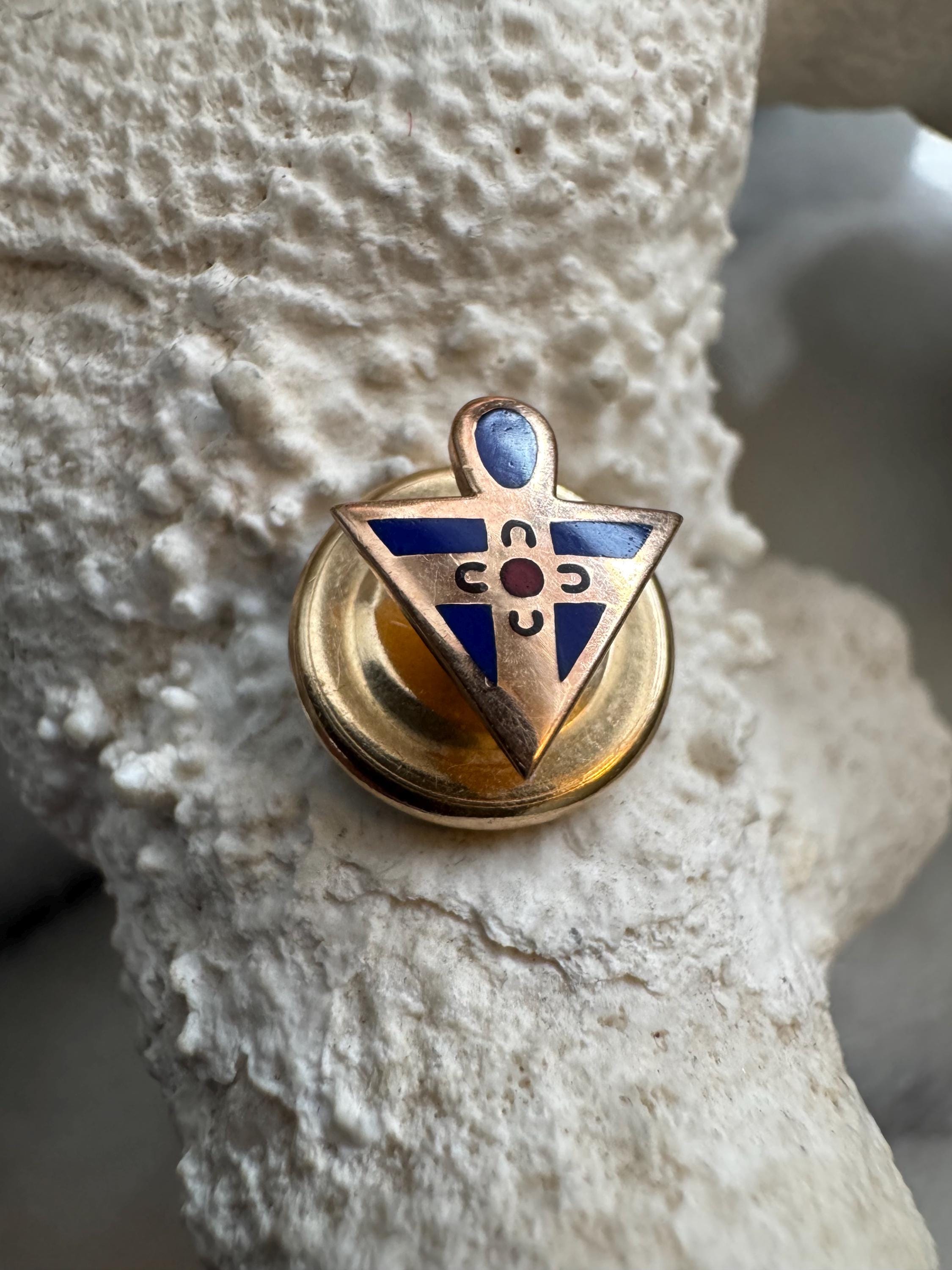 Antique 6K Enamel Rosicrucian Order Screw Back Pin - Etsy