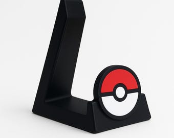 Poké Ball Card Stands (3): 3D Printed TCG Holder for PSA, Toploader, Raw Cards