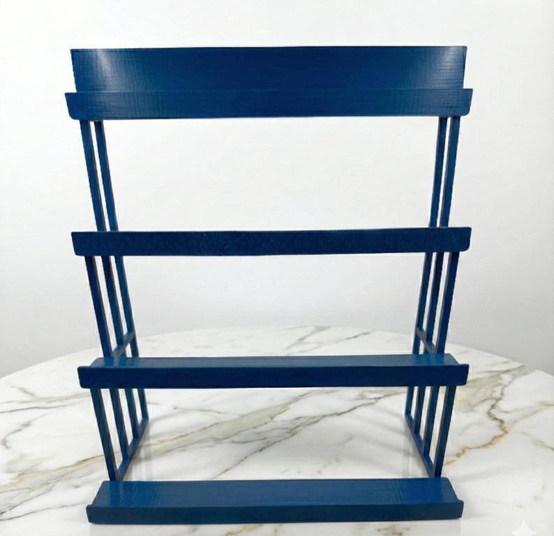 4-tier Angled Display Stand: 3D Printed Shelf for Collectibles, Cards ...