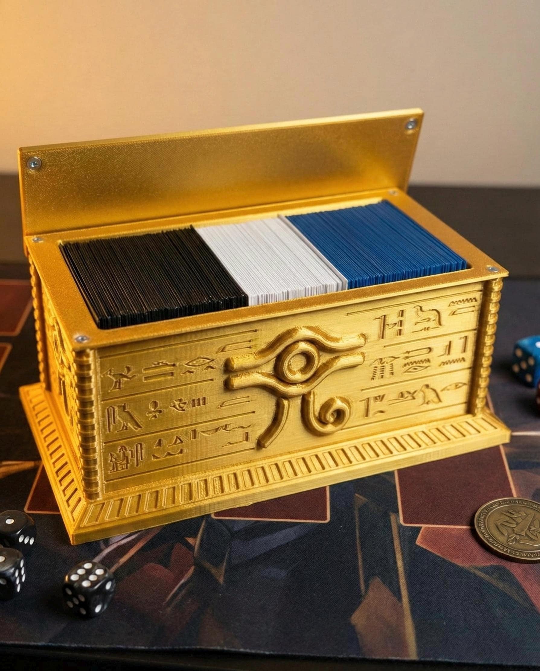 Millennium Gold Sarcophagus Deck Box  Holds 3 TCG Decks, Magnetic Closure  - Etsy