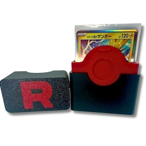 Caja para baraja de cartas inspirada en el Equipo Rocket / Caja de almacenamiento del Equipo Rocket impresa en 3D / Porta tarjetas TCG / Porta tarjetas personalizado / Porta tarjetas / Regalo de Pokémon