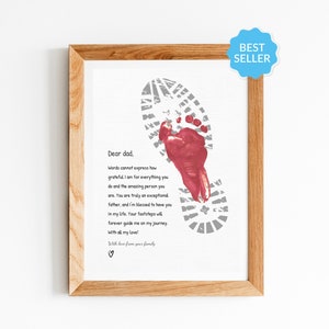 Father&#39;s Day Gift | Gift for Dad From Kids | Footprint Art | DIY Kid Craft | Gift From Son | Printable Handmade Gift for Daddy Footsteps