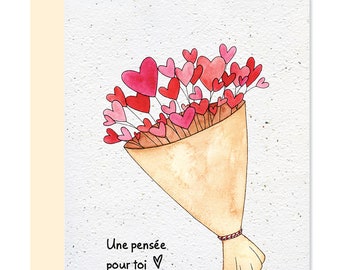 REG022 - Tarjeta plantable - Ramo de corazones