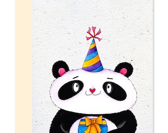 REG018 - Tarjeta plantable - Panda de cumpleaños