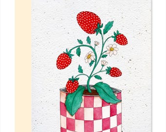 REG053 - Tarjeta plantable - Maceta de fresa