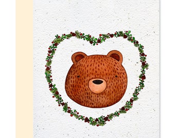 NOEL09 - Tarjeta navideña plantable - Oso