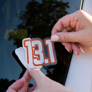 13.1 Half Marathon Race Distance Sticker for Window, Laptop, or Water Bottle