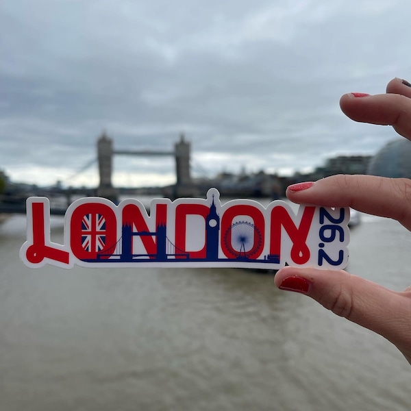 London Marathon Inspired Sticker for Laptop and Water Bottle