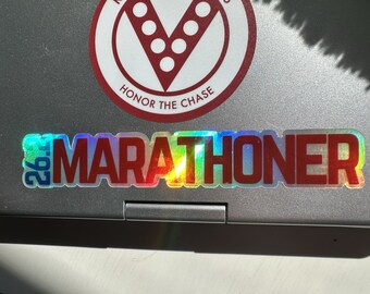 26.2 Marathoner Holographischer Aufkleber für Laptop und Wasserflasche
