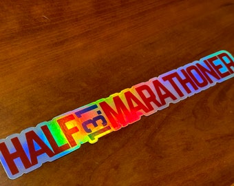13.1 Half Marathoner Holographic Sticker für Laptop und Wasserflasche