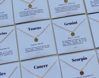 Zodiac Sign Necklace | Star Sign Necklace | Minimal Zodiac Necklace | Dainty Zodiac Necklace | Zodiac Jewelry | Astrological Necklace