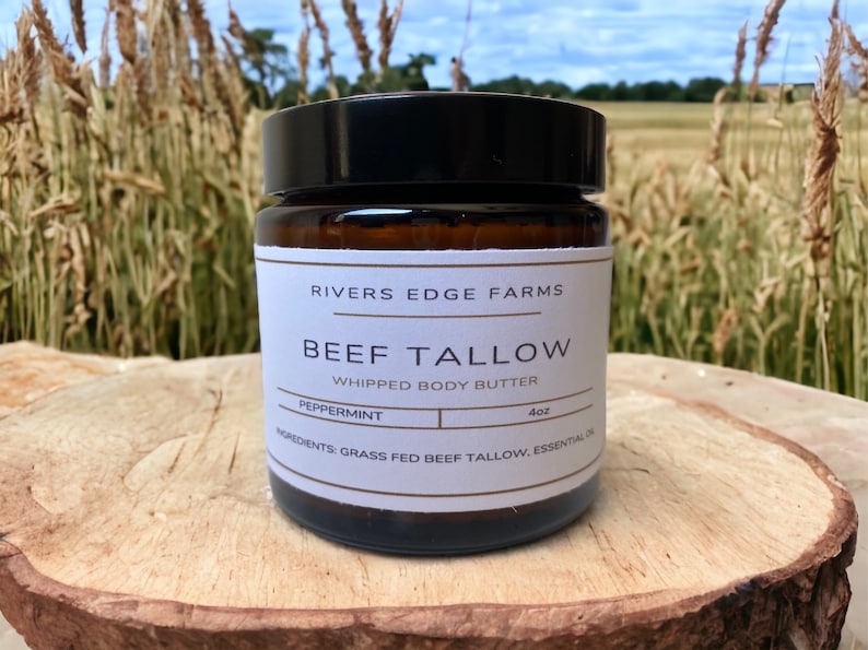 Luxurious Skin Cream Grass-Fed Whipped Beef Tallow Body Butter Deep Hydration & Natural Nourishment 100 % Suet 4 Fluid ounces