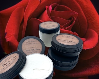 Nourishing Tallow Face Cream with Castor Oil, Apricot Oil, and Rosewater