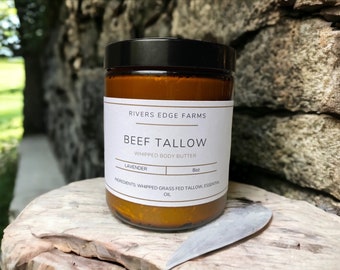 Luxurious Grass-Fed Whipped Beef Tallow Body Butter - Deep Hydration & Natural Nourishment - 100 % Suet