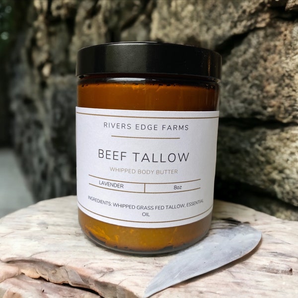 Luxurious Skin Cream Grass-Fed Whipped Beef Tallow Body Butter - Deep Hydration & Natural Nourishment - 100 % Suet