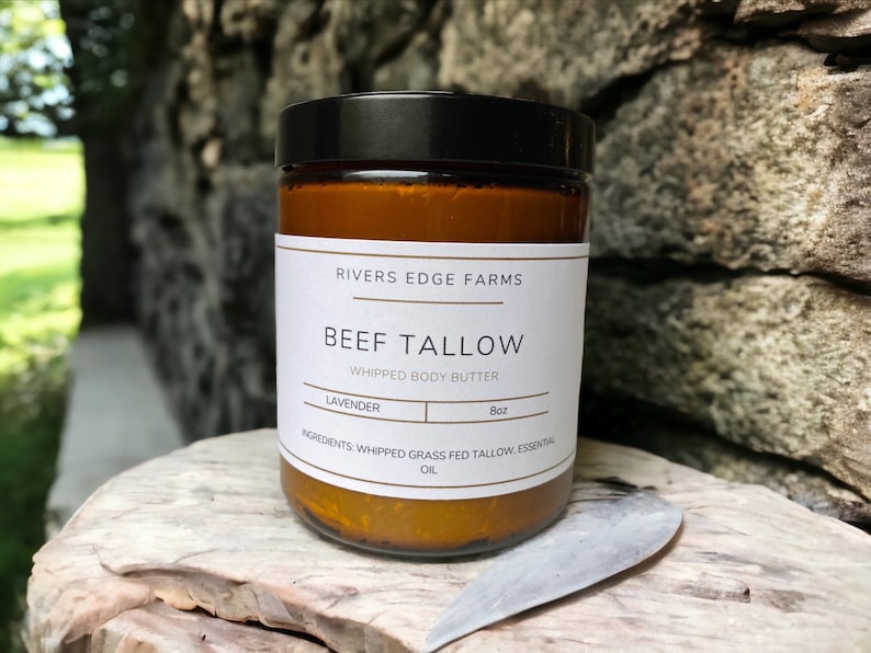 Luxurious Skin Cream Grass-Fed Whipped Beef Tallow Body Butter Deep Hydration & Natural Nourishment 100 % Suet 8 Fluid ounces