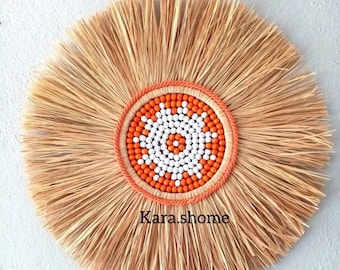 Bohem raffia wall decor Wall Hanging, wall accessory ornament natural raffia