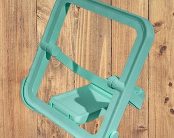 Adjustable blue Book Stand: Portable Stylish Reading Accessory - Book Holder for Desk, Kitchen Office