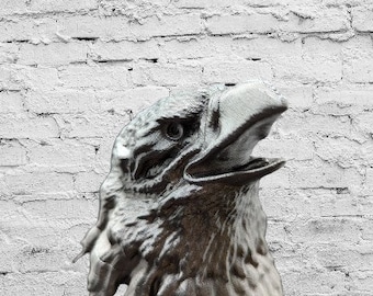 3D Printed Hawk Sculpture: Realistic Bird Figurine, Nature Lover Gift