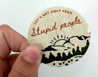 Lets Get Away - funny sticker - Camping - waterproof - sticker for water bottle, cooler or laptop