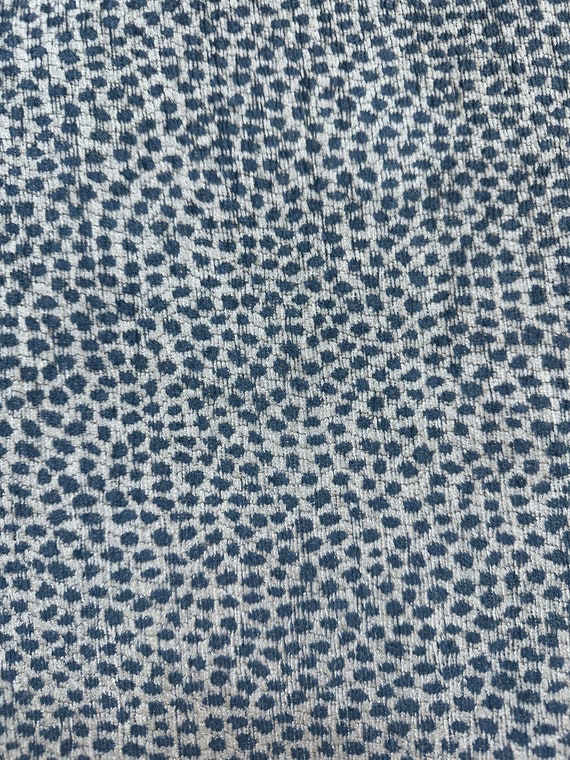 per yard, blue animal print chenille fabric, upholstery fabric , chenille