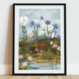 &quot;Kunstdruck &quot;&quot;Mój wymarzony dom&quot;&quot; von Natalia Noszczynska / Fine Art Illustration / 50x70, 40x50, 30x40, 30 x 21 cm / Folk Illustration /