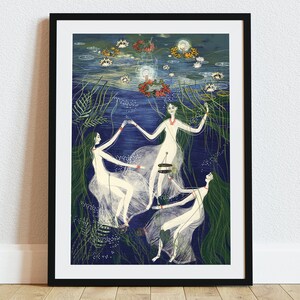 Art print "Rusalny Tydzień" by Natalia Noszczynska / Fine art illustration / 50x70, 40x50, 30x40, 30x21 cm / Folk illustration /
