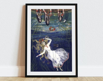 Art print " Kupala Night" by Natalia Noszczynska / Fine art illustration / 50x70, 40x50, 30x40, 30x21 cm / Folk illustration /