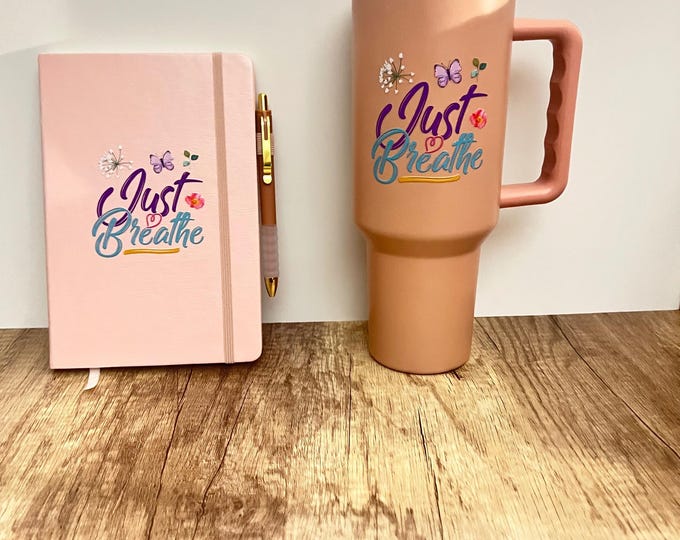 Just Breathe Tumbler and Journal Set