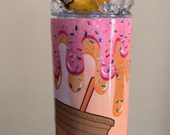 Pink Donut Drinking Tumbler